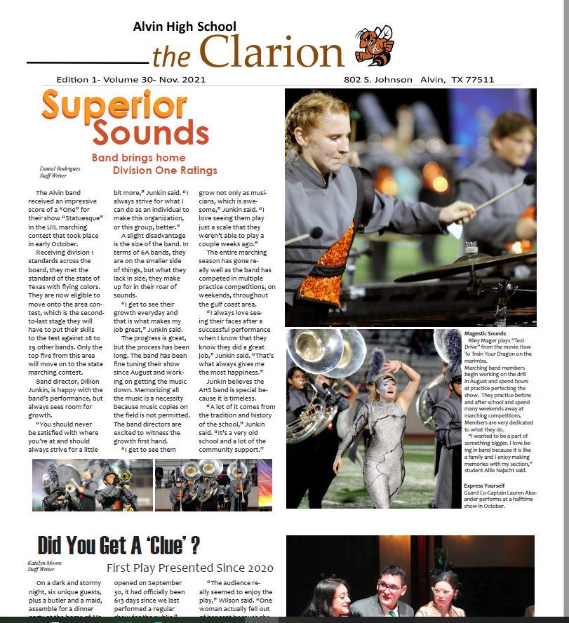 First Clarion News edition of the year !